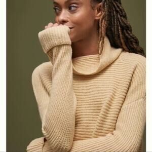 Anthropologie | Pilcro Cowl Neck Sweater Tan